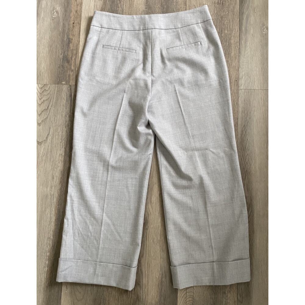 Amina Rubinacci Gray Wool Crop Cuff Trousers Size 44 IT/8 US Quiet Luxury Italy - Picture 2 of 6